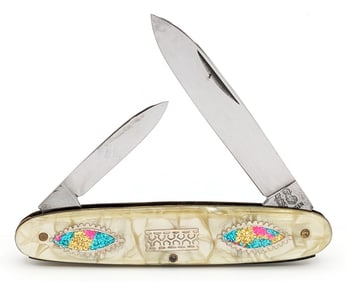 Frank Buster Fight'n Rooster Faux Pearl Large Pen Knife
