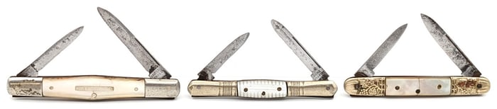 Eagleto, United, & Argyle Mother of Pearl Folding Knives