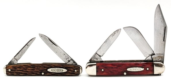 Robeson Shuredge Jigged Bone Pen Knife & Jack Knife