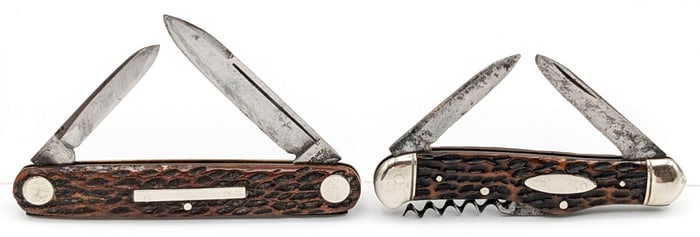 Hammer Brand Jigged Bone Dot Bolster & Cork Screw Jack Knives