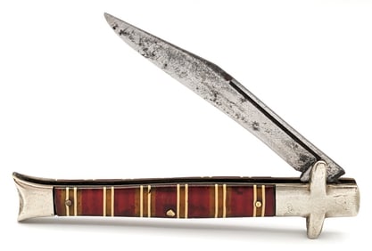 UK&R Co. Utica Candy Stripe Celluloid Fishtail Bowtie Knife