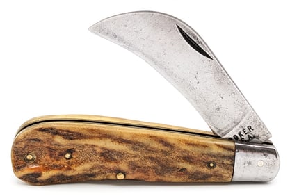 Boker U.S.A. Stag Hawkbill Knife 9215