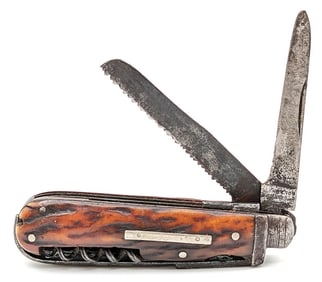 Antique Jackson Sheffield Stag Multi Tool Folding Knife