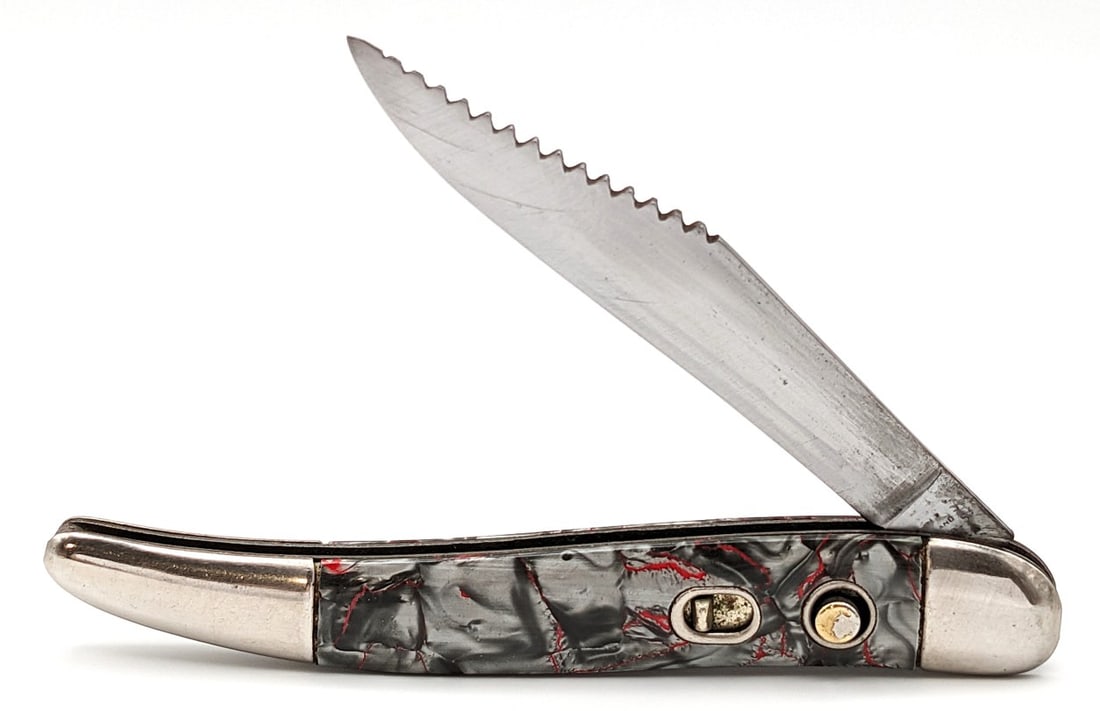Hammer Brand Marbled Gray Toothpick Switchblade Fishing Knife (1 of 4)