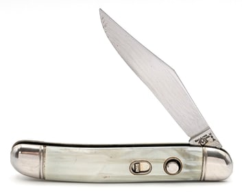 Hammer Brand Faux Pearl Switchblade Knife