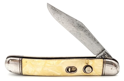 Hammer Brand Faux Pearl Switchblade Knife
