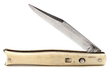 Colonial Shur-Snap Synthetic White Fishtail Switchblade Knife