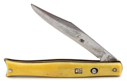 Colonial Shur-Snap Synthetic Yellow Fishtail Switchblade Knife