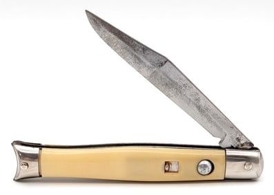 Colonial Shur-Snap Synthetic Yellow Fishtail Switchblade Knife
