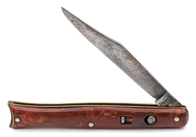 Edgemaster Marbled Brown Fishtail Switchblade Knife