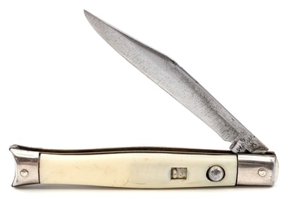Colonial Shur-Snap Synth White Fishtail Switchblade Knife