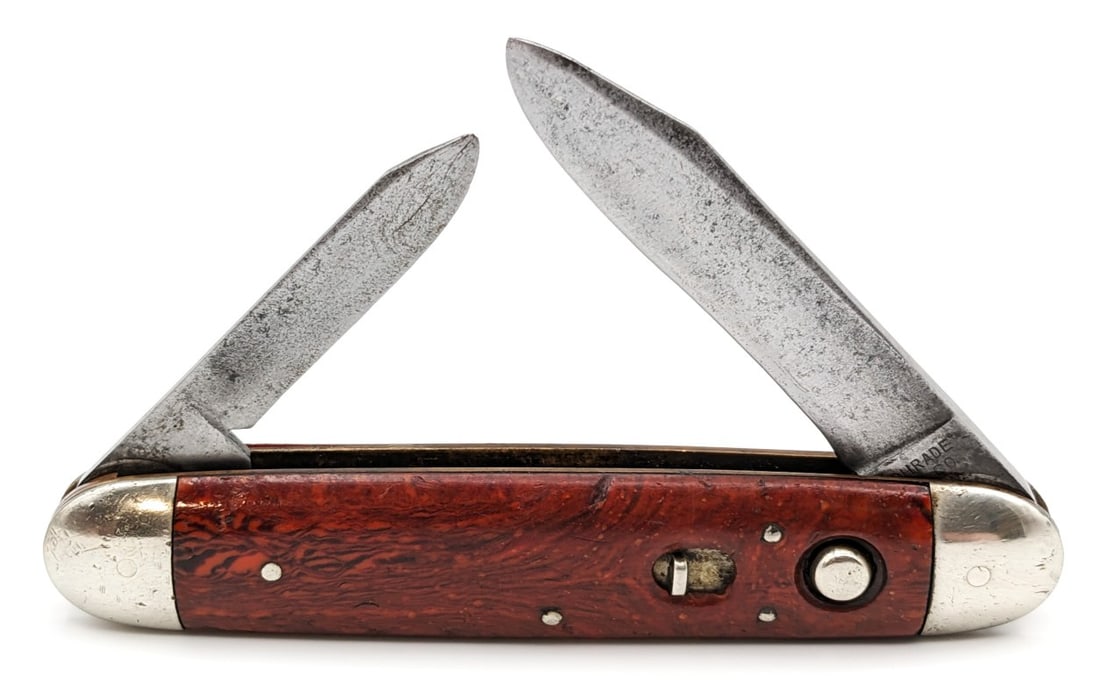 Schrade Cut Co. Marbled Brown 2-Blade Switchblade Knife (1 of 4)