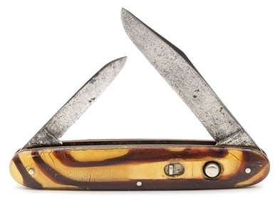 Schrade Cut Co. Butter & Molasses Celluloid 2-Blade Switchblade Knife