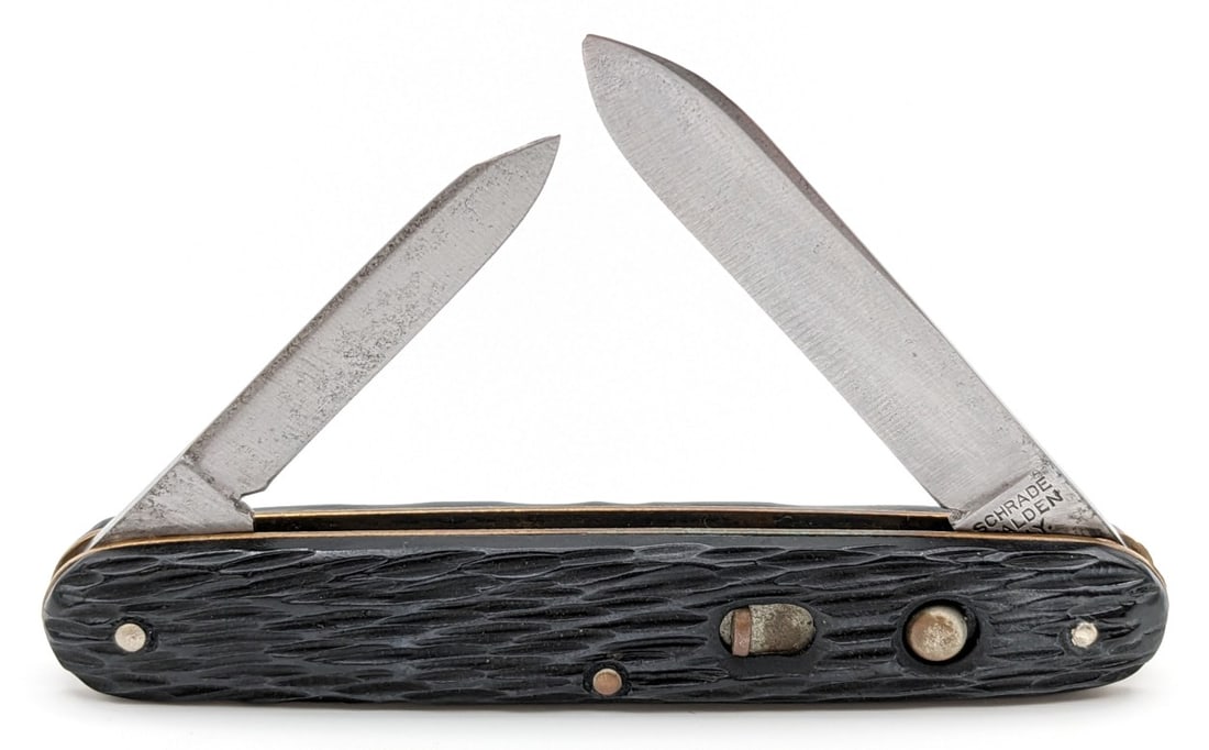 Schrade Walden Jigged Plastic 2-Blade Switchblade Knife (1 of 4)