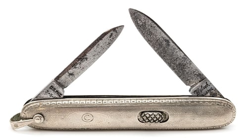 Flylock Knife Co. Stamped Metal 2-Blade Switchblade Knife