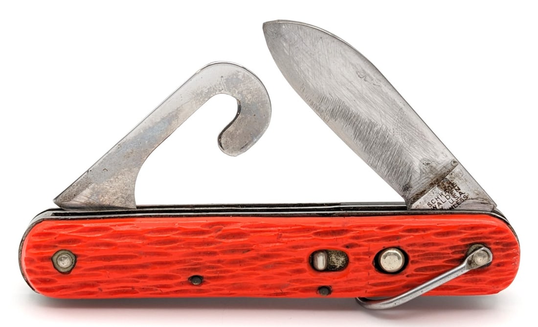 Schrade Walden MC1 Orange Paratrooper Switchblade Knife (1 of 4)
