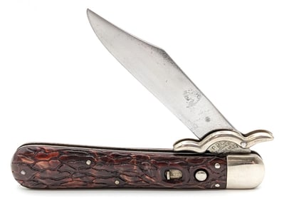Geo. Schrade Presto Marbled Plastic Swing Guard Switchblade Knife