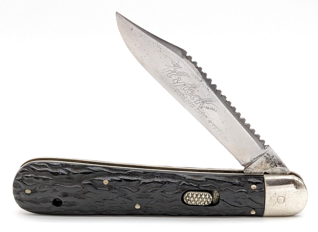 Flylock Knife Co. Rough Black Switchblade Knife (1 of 5)