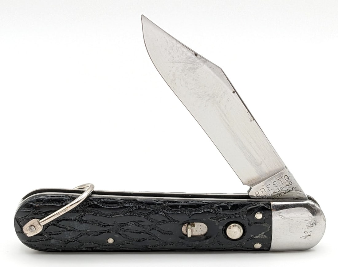 Geo. Schrade Presto Rough Black Switchblade Knife (1 of 4)
