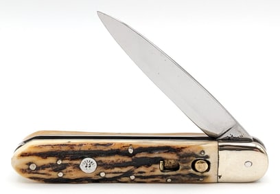 Kissing Crane Stag Switchblade Knife