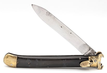 Indian Sheffield No. 6 Horn Handle Shell Puller Lever Lock Switchblade