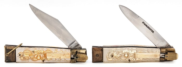 (2) Spanish Matador Lever Lock Switchblades