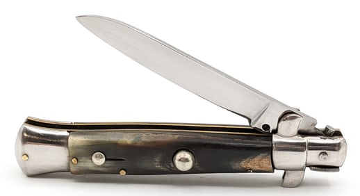 Rostfrei Horn Handle Stiletto Switchblade Knife