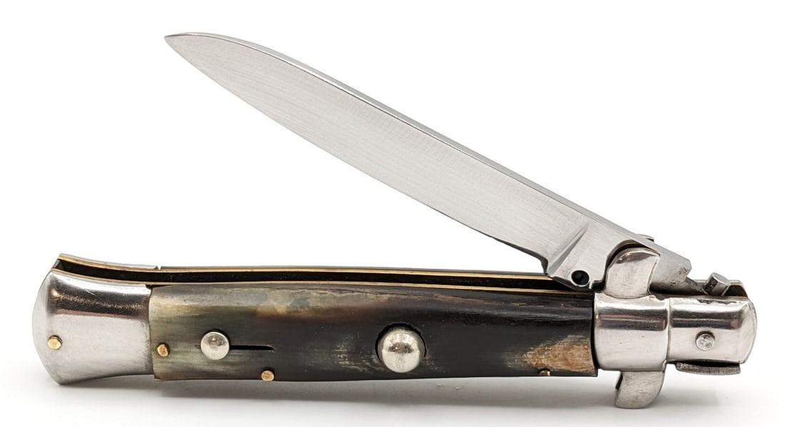 Rostfrei Horn Handle Stiletto Switchblade Knife (1 of 4)