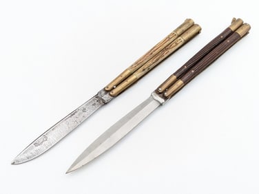 WWII Era Pacific Brass Bolster Balisong Butterly Knives