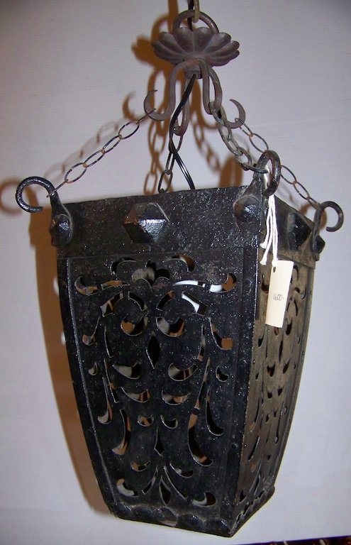 Argentinean Wrought Iron Hanging Light Fixture, from Es: Argentinean Wrought Iron Hanging Light Fixture, from Estate of Jose Thenee