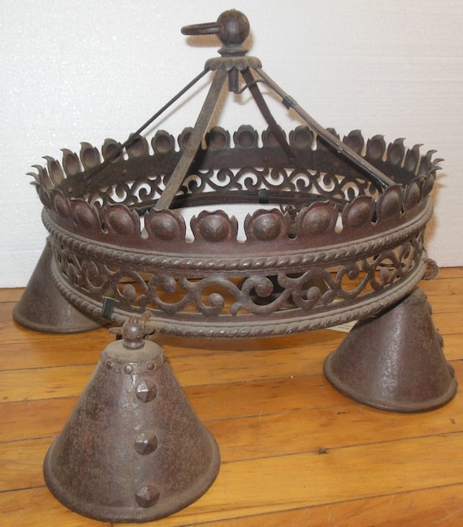 Argentinean 4 Light Hanging Iron Light Fixture, Estate: Argentinean 4 Light Hanging Iron Light Fixture, Estate of Jose Thenee