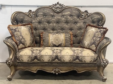 Winmark Furniture Baroque Style Sofa With Crystal Button Tufting