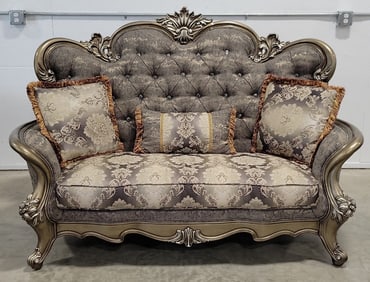 Winmark Furniture Baroque Style Sofa With Crystal Button Tufting