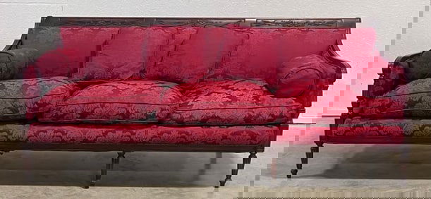 Vintage Sheraton Style Upholstered Sofa