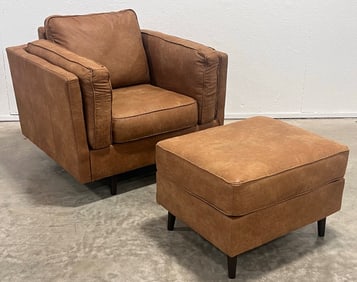 Ashley Furniture Mid-Century Revival Maimz Chair With Ottoman