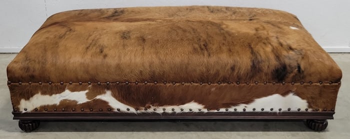 Large Oversized Western Genuine Cowhide Ottoman