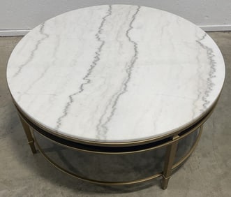 Amani Stone Top Round Coffee Table