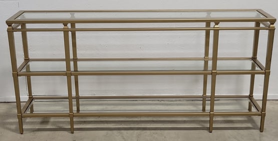 Amani Gold Finish Metal & Glass Sofa Table