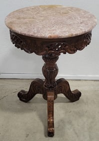 Design Toscano Chantret Marble Top Pedestal Table