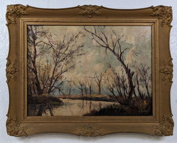 Giuseppe Cattaruza Fall Landscape Oil Painting On Canvas