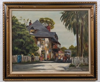 Alice Reinke South American Village Oil Painting On Canvas