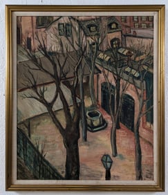 Maurice Utrillo "French Courtyard" Oil Painting On Canvas