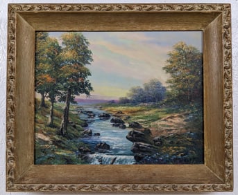 L. Pierre Bottemer Golden Sunset Oil Painting On Canvas