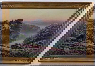William Didier-Pouget "Vallee de la Dordogne Peres Servieres" Oil Painting On Canvas
