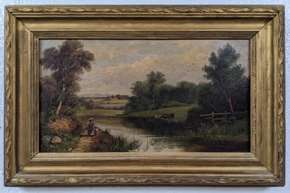 J. Morris "Farmstead Landscape" Oil On Canvas