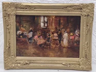 Jules Rene Herve Interior Scene Oil Painting On Panel