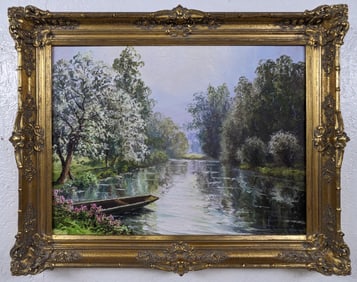 Georges Duchesne River Landscape Oil Painting On Canvas