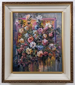 Rebecca Hardin Floral Still Life Oil Painting On Canvas
