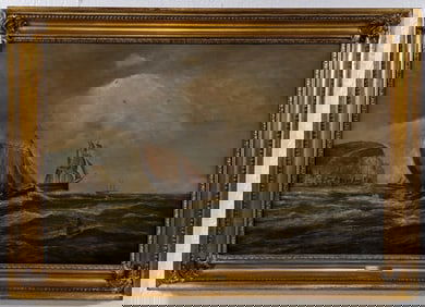 William P. Rogers Ships At Sea Oil Painting On Canvas