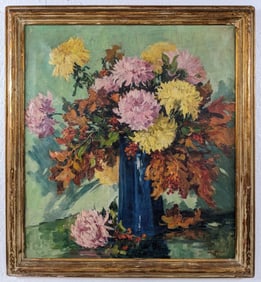 Jesse Hobby Floral Still Life Oil Painting On Canvas